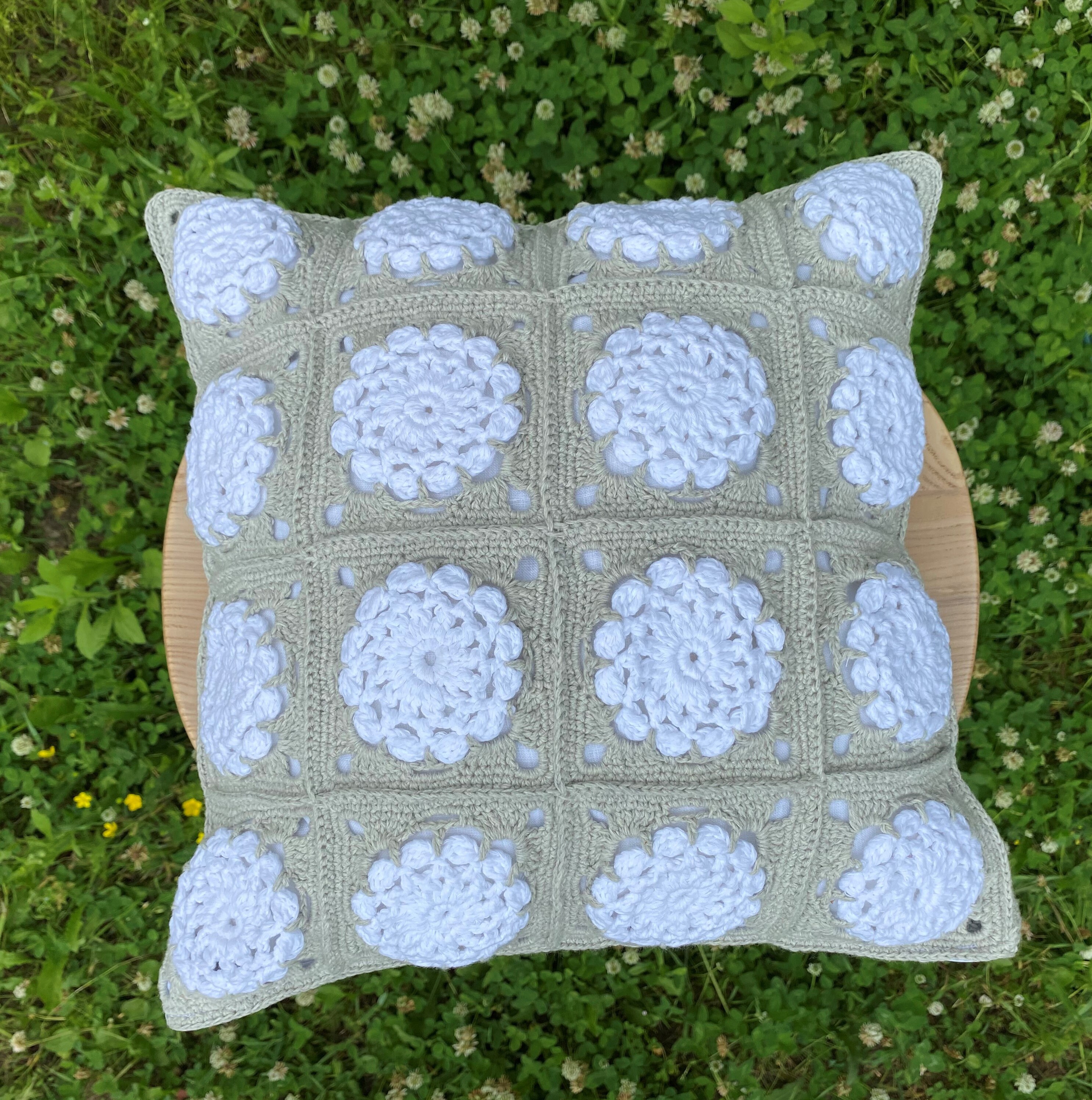 Boho Crochet Pillow Granny Square Home Decor Gift Etsy