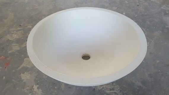 White Concrete Vessel Sink Round Bowl - Vessel Bathroom Vanity Sink Round Bowl White Concrete Vessel Sink Round Bowl - Vessel Bathroom Vanity Sink Round Bowl
