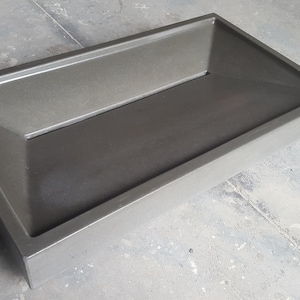 Concrete Bathroom Vessel Sink rectangle slot drain Ramp Sink Dark Gray