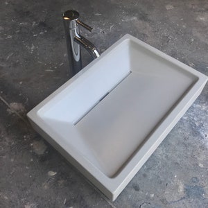 Small Concrete Slot drain Ramp Sink Bathroom Vessel Basin