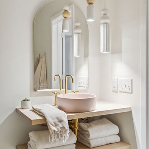 Pink Concrete Bathroom Sink Vessel Bowl Wash Basin