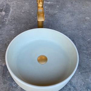 Mint Green Concrete Vessel Bowl Bathroom Sink Wash Basin