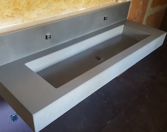 Concrete Trough Sink Floating Wall mount 48" Basin