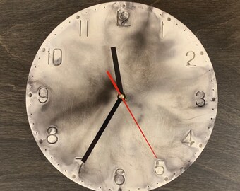 Modern Concrete Wall Clock,  Gray Concrete Home Decor, Cement Clock, non-ticking/silent mechanism