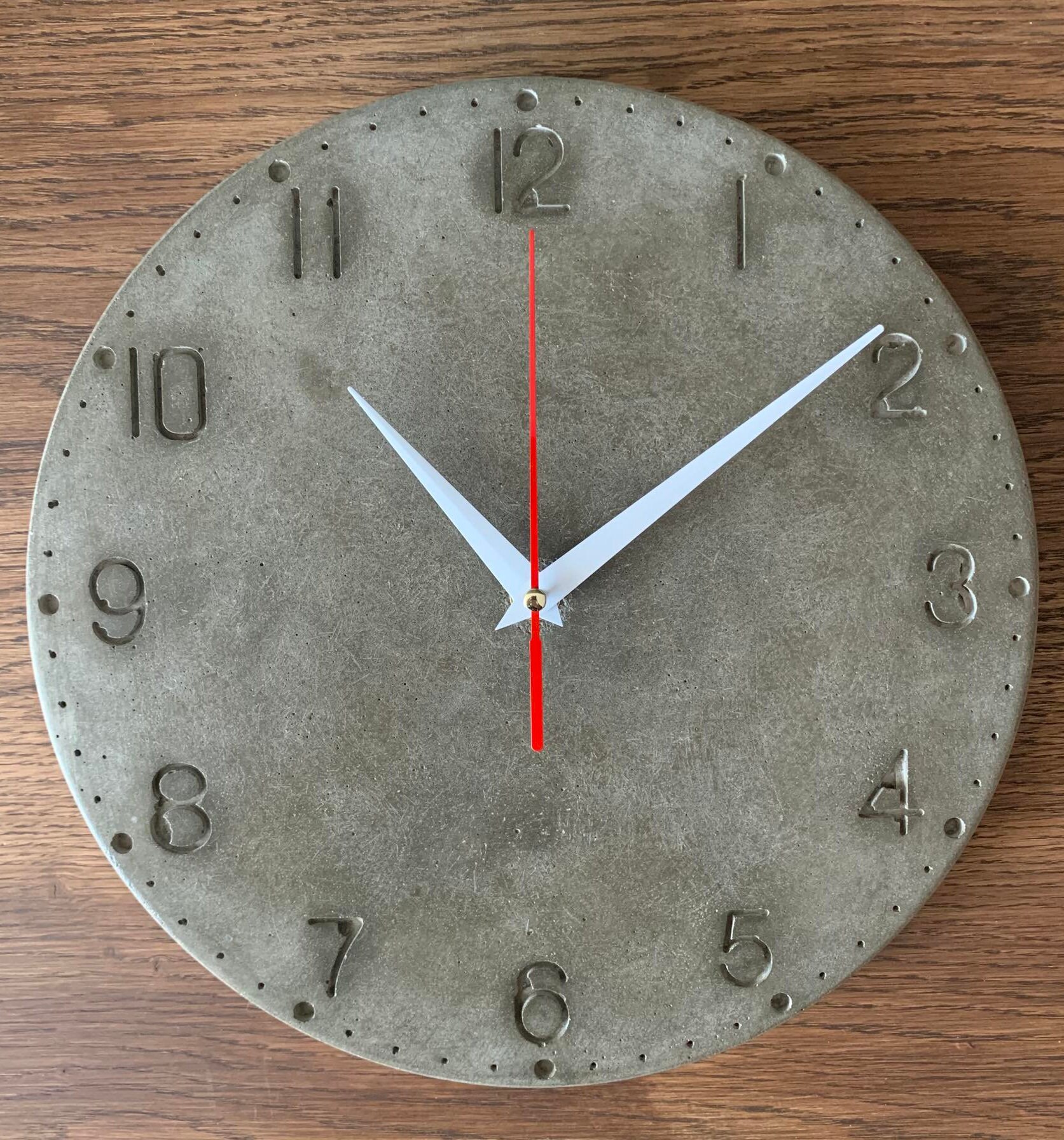 Modern Concrete Wall Clock Gray Concrete Home Decor Cement Etsy