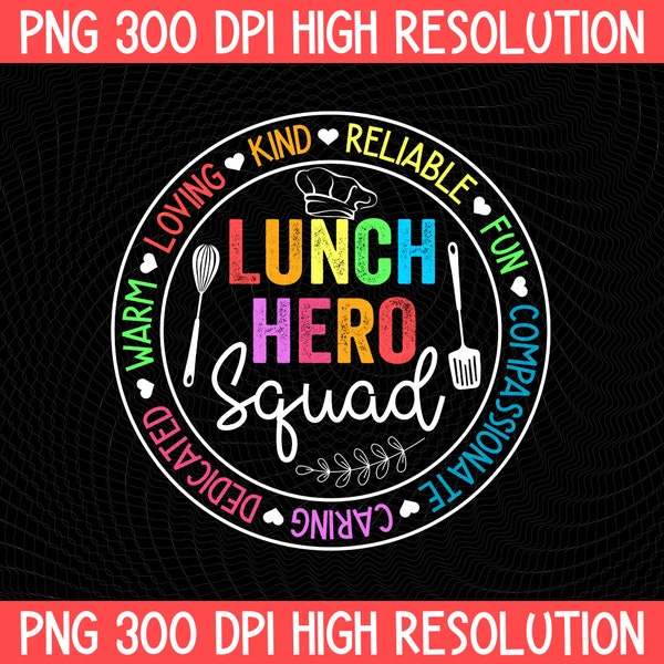 School Lunch Hero Squad PNG, Funny Lady Cafeteria Squad Workers Digital Download, Cafeteria Lunch PNG, Lunch Lady Sublimation
