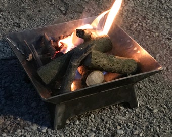 Geodesic Steel Modern Wood Fire Pit Great For Camping Etsy