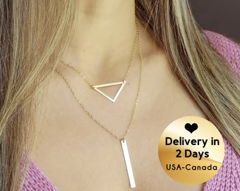 Gold Triangle Necklace