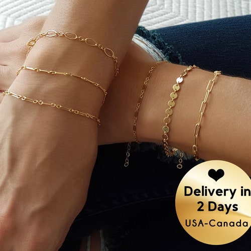 Dainty Chain Bracelet Delicate Bracelets for Women Layering - Etsy
