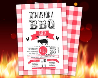 grill invitation etsy