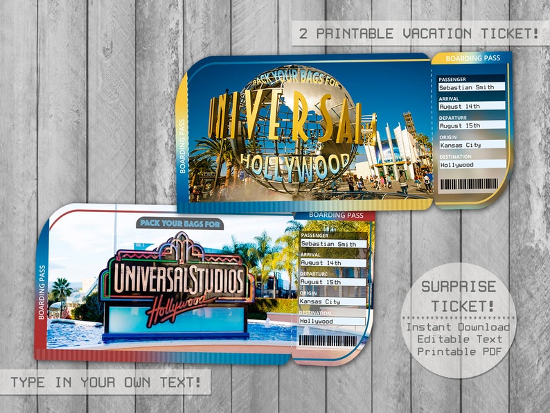 Common Studios Hollywood Holiday vacation Ticket Editable Report, Boarding P, Question Getaway Tickets, Envelope, Customize with Adobe Reader! picture about Universal Studios Hollywood Printable Coupons referred to as Common Studios Hollywood Holiday Ticket Editable History, Boarding P, Wonder Family vacation Tickets, Envelope, Customize with Adobe Reader!