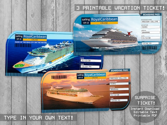 Royal Caribbean Cruise Printable Ticket Boarding Pass | Etsy