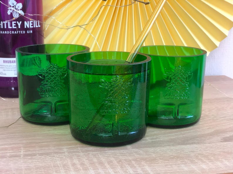 Eco-Friendly Sherwood Water Glasses: Handcrafted from Upcycled Bottles