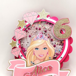 Barbie-Shaker-Geburtstagskarte, 3D-Barbie-Postkarte, personalisierte Barbie-Grußkarte, Barbie-Geburtstags-Shaker-Karte