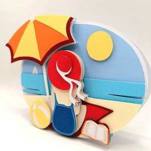Geburtstagskarte, Grußkarte, personalisierte Postkarte, Sommerzeitkarte, Strandparty, Sommergrüße, Geburtstagsgeschenk