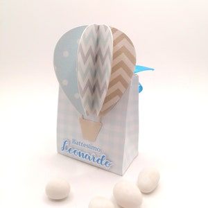 Personalized hot air balloon baptism favors for boys, baptism, communion, confirmation guest gifts, birthday party favors