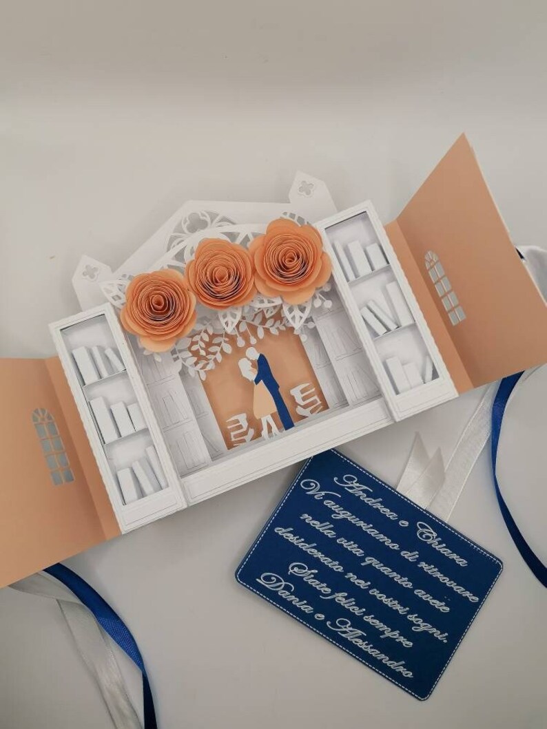 LIN Biglietto D'Auguri 3D Con Elfi Innamorati Per Matrimonio | Pop-Up A Forma Di Coppia Con Busta Inclusa