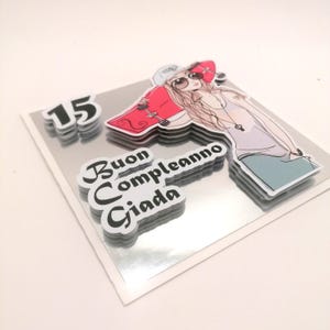 Biglietto auguri di buon compleanno 3D, biglietto personalizzato, festa di compleanno ragazza, happy birthday card, birthday gift cards