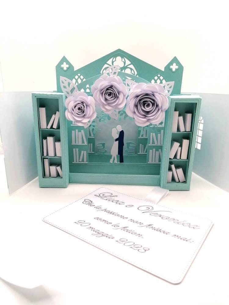 Biglietto di Nozze Pop-Up in 3D con Coppia di Innamorati