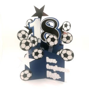 Biglietto auguri di buon compleanno diciottesimo, biglietto personalizzato calcio uomo, festa di compleanno, happy birthday gift card
