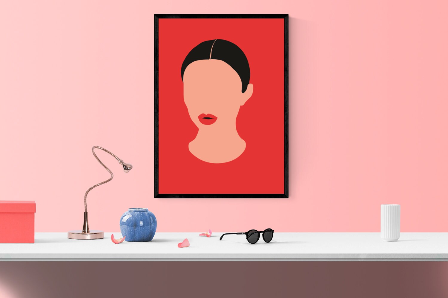 Modern Illustration Print Art Print Wall Art Prints Red Etsy
