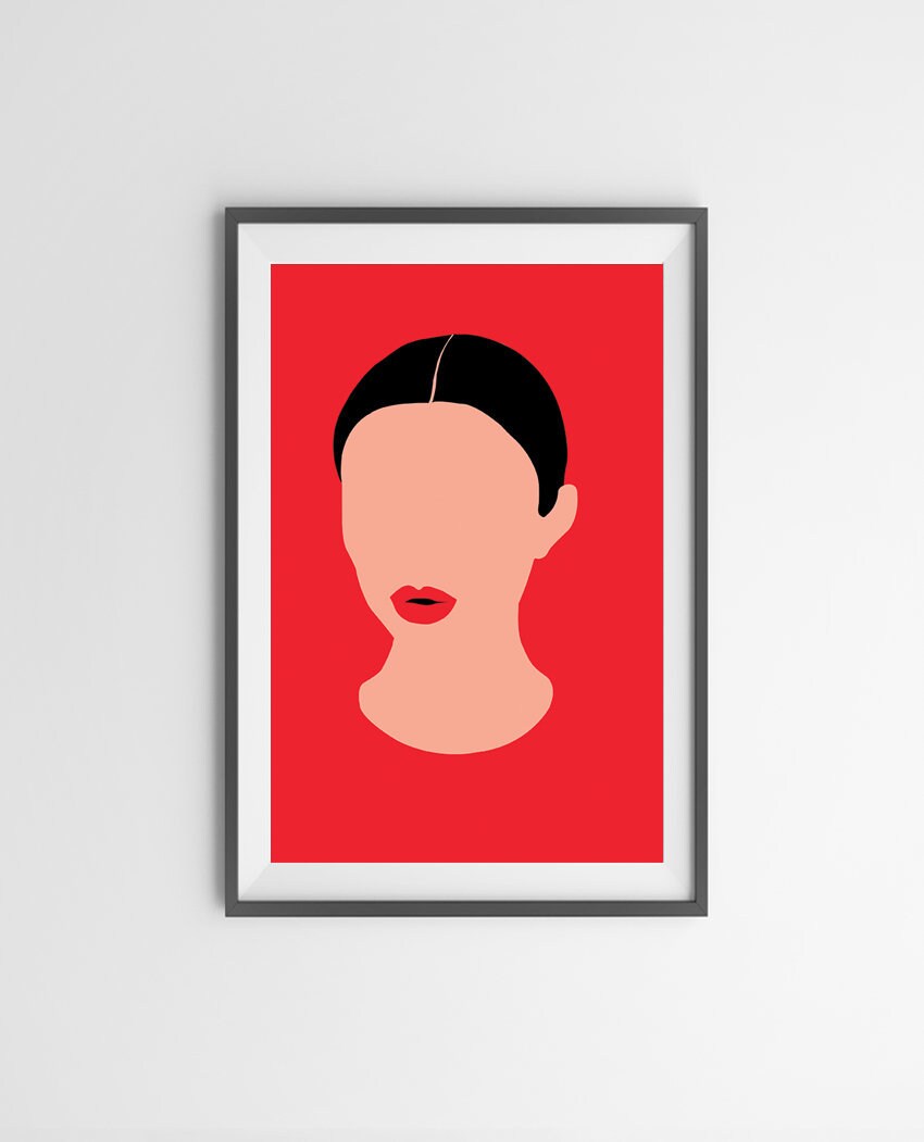 Modern Illustration Print Art Print Wall Art Prints Red Etsy