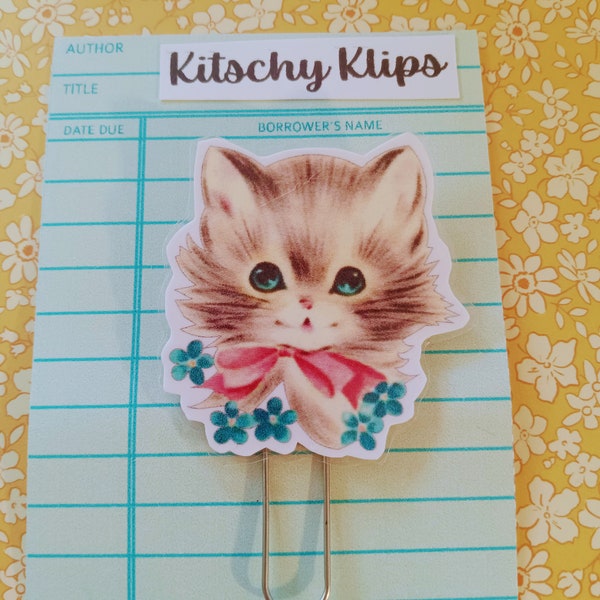 1 Kitschy Klip. Laminated Paper Clip. Junk Journal Clip. Planner Clip. Journal Supplies. Embellishments.