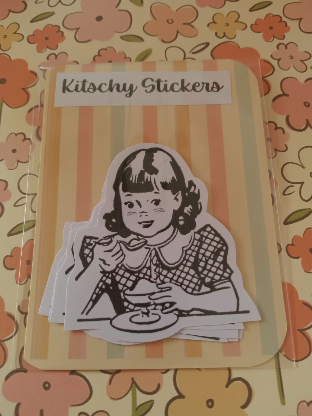 Stickers. Kitschy Stickers. Set of 6 Stickers. Junk Journal Supplies