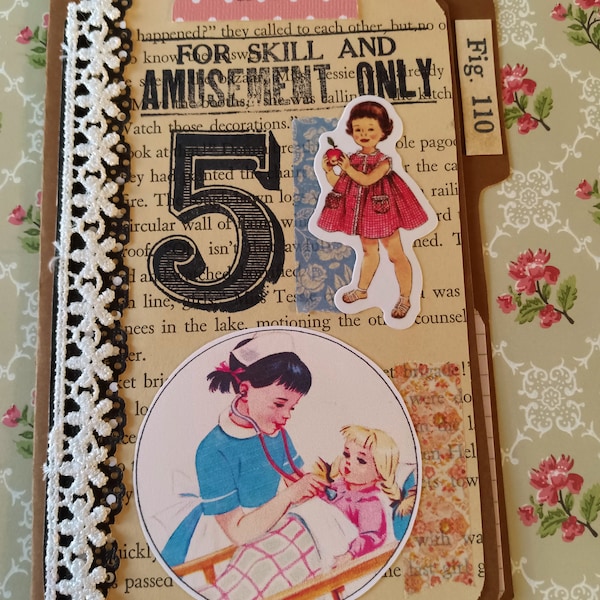 File Folder. 5 x 7 inches file folder. Altered File Folder. Junk Journal Supplies.