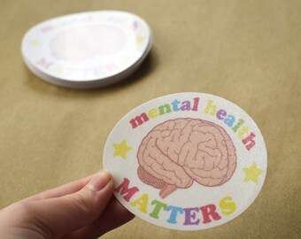 Mental Health Matters Mental Illness Awareness Sticker Glitter Vinyl Laptop Stickers