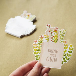 Bringe deine eigene Tasche Eco Sticker Wiederverwenden Eco-friendly Save the Earth Message Stickers, Zero waste, Plastikfreies Leben