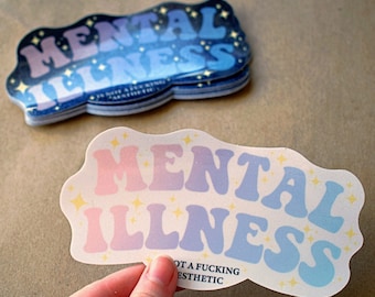 Mental Illness Sticker Mental Health Awareness Laptop Big Sticker Glittery Light or Dark Starry