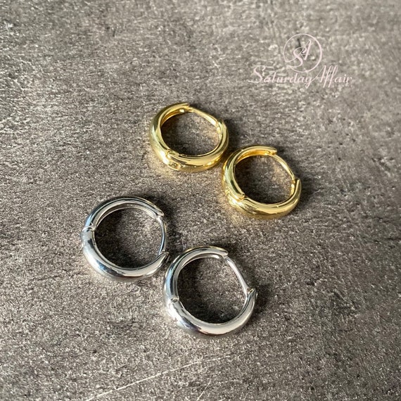 Gold Plated Oval Hoop Golden Earring Lightweight Gold Hoop Earring