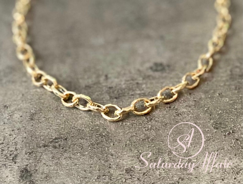 Basic gold chunky chain necklace, trendy chain choker, chain bracelet, bracelet for woman, necklace for woman, gift for her image 1