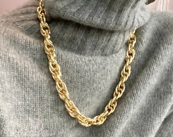 Grosse chaîne en or Collier léger et grosse chaîne en or Collier ras de cou épais en or pour homme femme Collier chaîne à maillons dorés cadeau de Noël