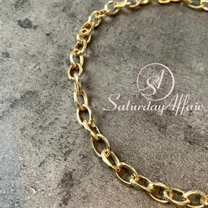 Basic gold chunky chain necklace, trendy chain choker, chain bracelet, bracelet for woman, necklace for woman, gift for her image 5