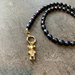 Zoetwaterparels kralenketting • Donkerblauwe Toggle parel choker • Natuurlijke parelketting cadeau voor haar • Parelsnoeren moederdagcadeau