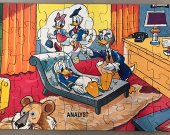 Walt Disney Characters Interlocking Picture Puzzle Fire Engine Fun Featuring Donald Duck and Chip and Dale By Jaymar New In Sealed Plastic