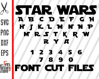Star wars font alphabet Cutting Files Cricut Silhouette
