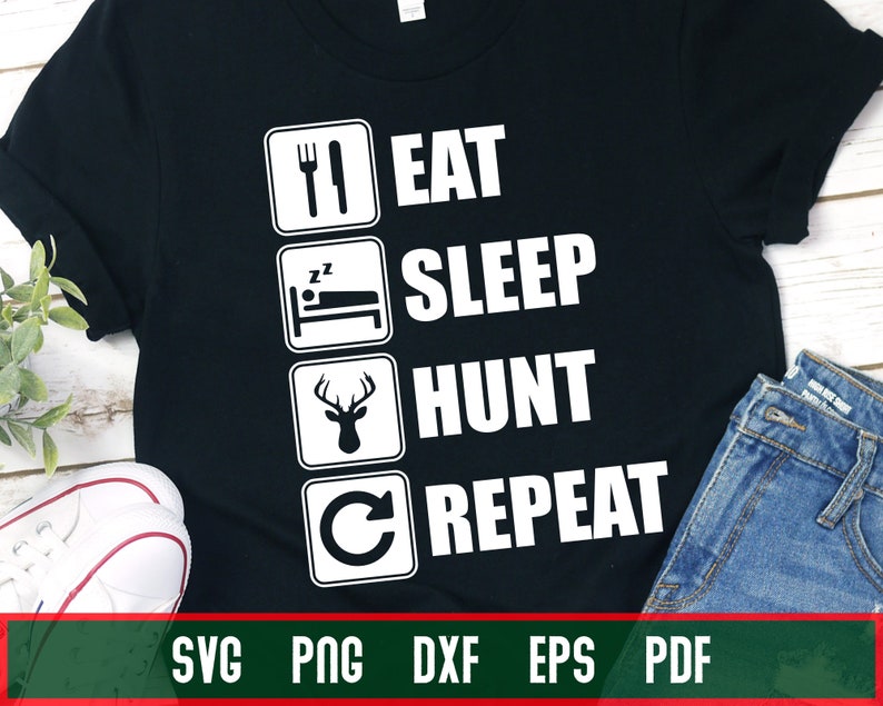 Download Eat Sleep Hunt Repeat SVG Father's Day Grandpa Hunting | Etsy