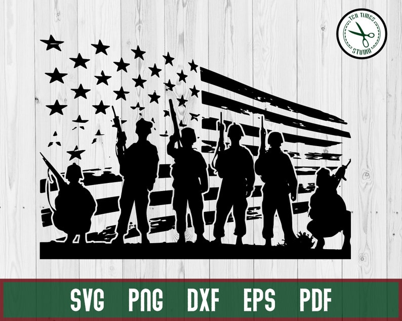 Download Military USA Flag svg Veteran svg Distressed Veteran | Etsy