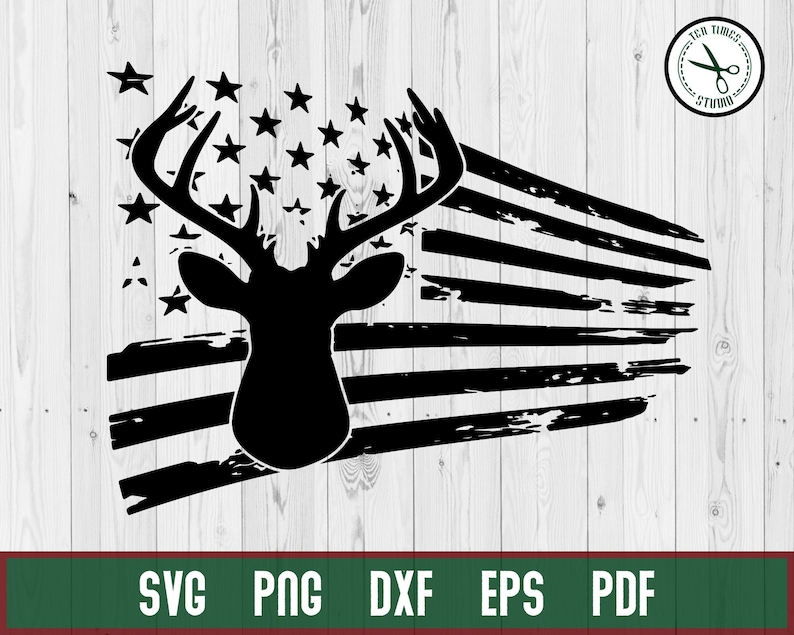 Distressed Deer USA Flag Deer Hungting SVG Hunting svg ...