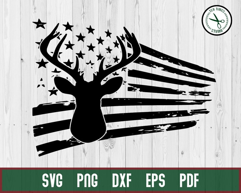 Download Distressed Deer USA Flag Deer Hungting SVG Hunting svg ...