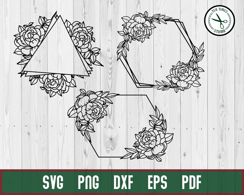 Download Geometric Triangle Hexagon Flower floral frame svg floral ...