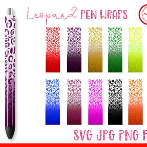 Leopard Pen Wraps, Cheetah Pen Wraps, Leopard Pen Wraps png, Rose Gold Pink Red Blue