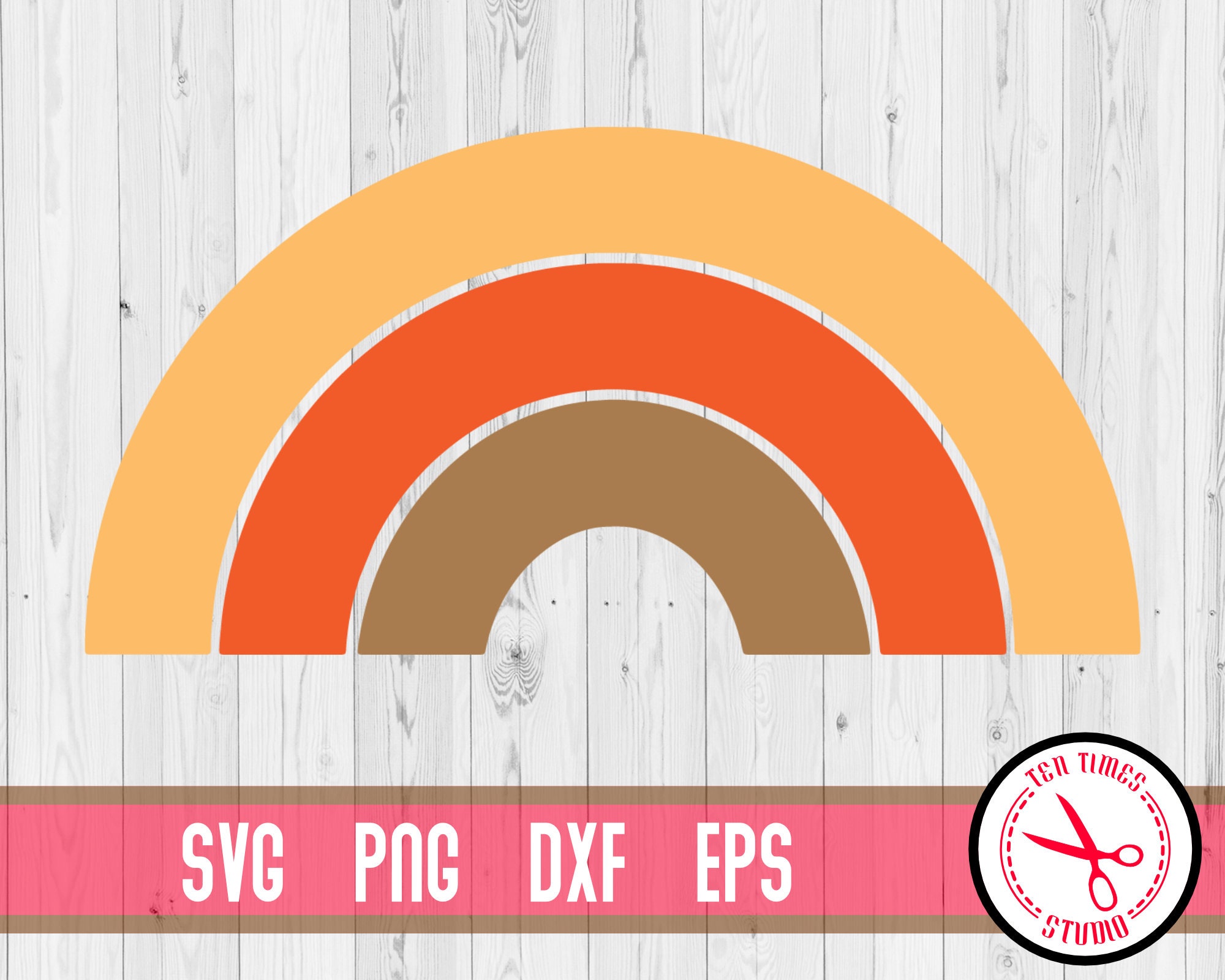 Download Vintage Retro Rainbow 60s 70s Svg Cricut Silhouette Etsy