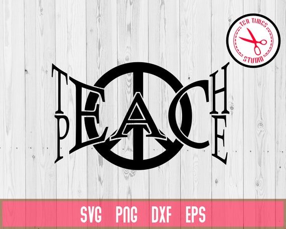 Teach Peace Sign Movement Tattoo Logo Sign Svg Cut File Cameo Etsy