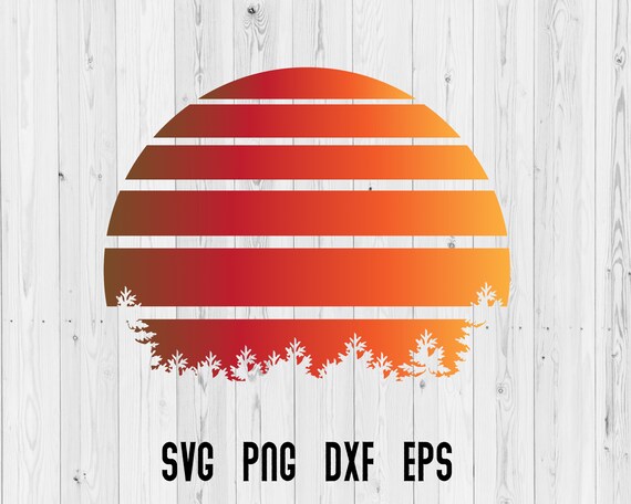 Sunset Vintage SVG Silhouette Cricut Cutting File | Etsy