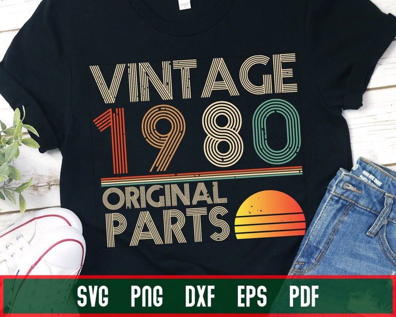 Download Vintage 1980 40th Birthday svg distressed retro grunge cut ...