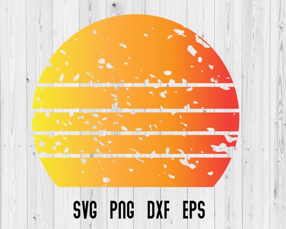 Download Sunset Svg Striped Circle Svg Retro Sunset Svg Sunset Etsy